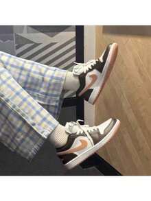 Nike Women's Air Jordan 1 Athletic Casual Shoes, Basketball Shoes - Black and White - View 7