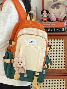 Dopamin-Farben süßer Bonbon Rucksack, multifunktionaler modischer Rucksack geeignet für Laptops und Tablets, leichter atmungsaktiver Rucksack, großer Kapazität Studentenrucksack, geeignet für Reisen, Universität/Highschool Schulanfang, Urlaub/Geburtstags Geschenk - Verschiedenfarbig - Übersicht 5