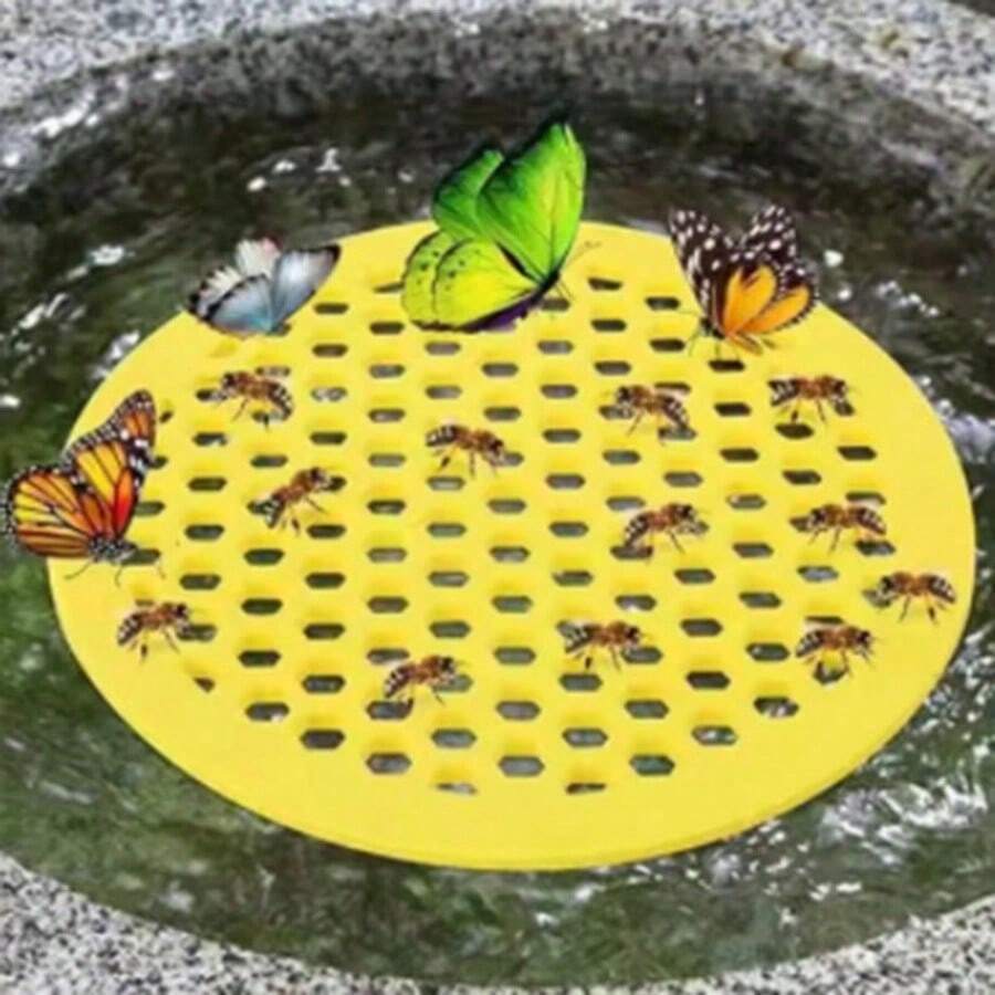 Floating Bee Island - Bee Waterer, Bee Insect Drinking Tray, Beekeeping Equipment, Insect Attracting Drinking Island Plate, Outdoor Garden Use - A - View 1