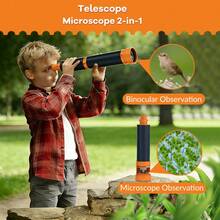 12/24X Multifunctional Optical 2-In-1 Set (Astronomical Telescope, Microscope) Refractive Mirror Body, Fully Coated Glass, Height Adjustable (Excluding Tripod) - Multicolor - View 1