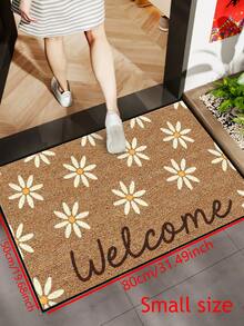 1件装雏菊印花迎宾门垫，棕色简约短绒速干防滑可水洗入口垫，适用于厨房、浴室、餐厅、走廊、派对、新年等各种场合，四季皆宜。 - 橘色 - 查看 3