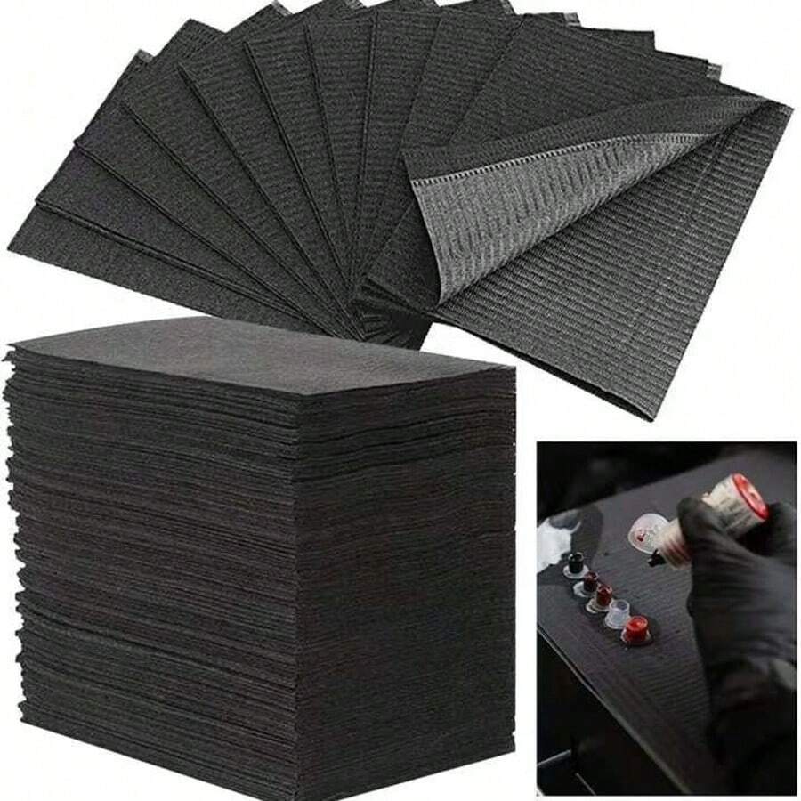 125/20/10pcs Dental Bibs - Tattoo Tablecloth Bibs, Tattoo Piercing Dental Bibs, Patient Bibs, Tattoo Tray Covers, 3-Ply Dental Bibs - Multicolor - View 1