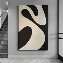Wrap-Style Frame, 2D Plane, Abstract Canvas Wall Decoration, High-Definition Print, Simple Wall Decoration Item, Modern Minimalist Black And Beige Geometric Abstract Decorative Art Canvas Brushwork, Suitable For Living Room, Corridor, Dining Room, Bedroom, Office, Ideal Holiday Gift, Easy To Hang. - Nhiều màu - Xem 11