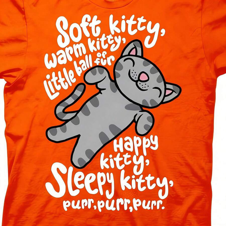 Plus-Size Fashion Letter And Anime Print Women's Round-Neck Cotton-Shirt, Simple Design, Comfortable And Breathable, Versatile And Essential, Suitable Daily Casual Wear, Showcasing A Natural And Elegant Style, A Must-Have Summer Parties, Plus-Size Women's Short-Sleeve-Shirt, Available In Sizes 1XL-5XL 1DGH - 橘色 - 查看 1