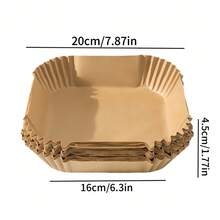 500pcs Square Air Fryer Liners, No Hassle Cleaning, Slouchy Chef's Companion: Heavy Duty Air Fryer Parchment Paper Mats, Say Goodbye To Sticky Mess! Disposable Square Air Fryer Liners, Non-Stick And Leak-Proof, Premium Disposable Air Fryer Inserts - Material, Heat Resistant, Space-Saving Square Air Fryer Baking Paper Mats, Suitable For Daily Cooking - Multicolor - View 11
