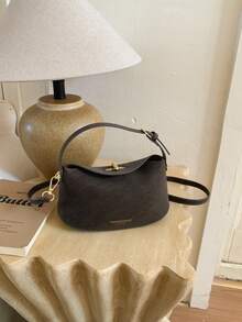 极简主义女士手提包，韩版时尚单肩包，新款休闲斜挎包 - 咖啡 - 查看 2