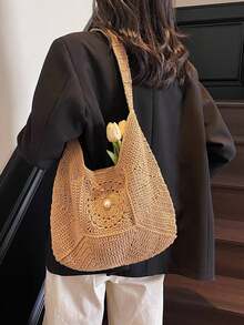 New Minimalist Woven Bag - Khaki - View 3