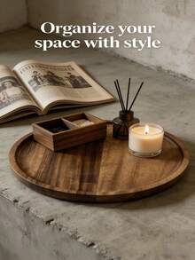 4-Piece Plate Set, Multifunctional Tray, Household Essential Serving Tray, Food Supply Tray, Suitable For Holiday Parties, Restaurant Serving - Brown - View 8