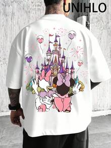 Disney UNIHLO Mickey  Print  Summer Casual Versatile Pure Cotton T-Shirt Suitable For Any Place - 白色 - 查看 1