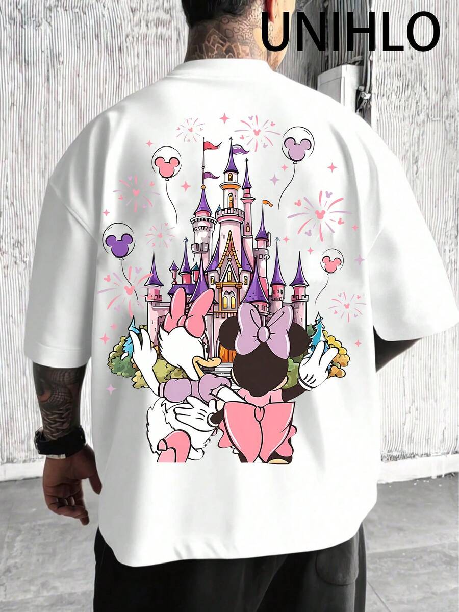 Disney UNIHLO Mickey  Print  Summer Casual Versatile Pure Cotton T-Shirt Suitable For Any Place - 白色 - 查看 1