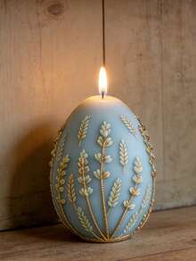 3D Rabbit Scented Candle Plaster Mold, Easter Egg Shape, Floral Rabbit Design, DIY Handmade Candle Making Mold - Easter Candle Molds - View 6