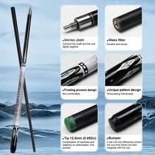 Premium White Composite Billiard Cue Stick - American Style With Snake Skin Texture, Smooth&Durable-COD-Billiard Cue - Black - View 3