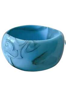 1件装设计亚克力手镯，复古夸张果冻色宽手镯，复古珠宝配饰 - 白色 - 查看 4