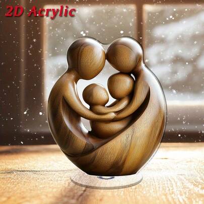 2D旋转亚克力桌面摆件，2D平面设计收藏摆件，兼具放松与美感，适合室内外使用，无需用电，创意办公装饰，复活节佳品，简约艺术收藏品