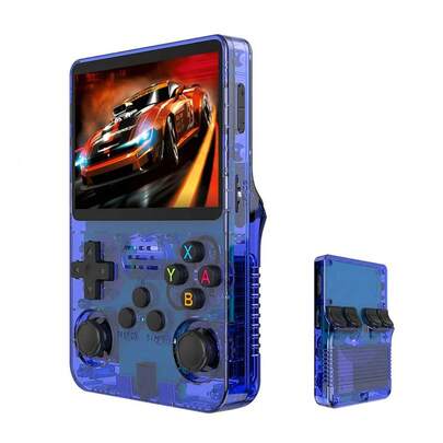 R36S Retro Handheld Game Console With Android Open Source System 64GB Storage 3.5 IPS Display Supports Global WiFi Online Games & Duet Play Portable Pocket Video Player UK Type Plug