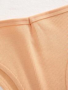 Random 9 Pcs Cotton  Casual-Comfy  Casual-Sporty  Plain  Mid Rise  Brief Panties For Women - 彩色 - 查看 5