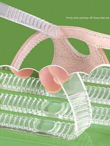 4/8pcs/Pack Transparent Silicone Anti-Slip Strips For Heel Grips And Shoe Pads Avoiding Grinding Feet - Transparent - View 3