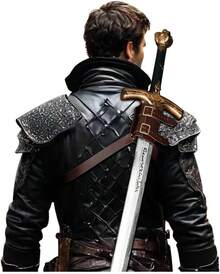 Leather Sword Back Holster With Shoulder Strap For Medieval Use - B-brown - View 1