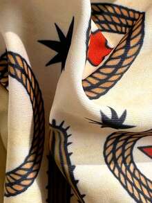 2026 Retro Western Cowboy Print Halter Tie-Up Sexy Bikini Swimsuit For Women - Multicolor - View 6