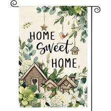 30.48 X 45.72 Cm Double-Sided Sweet Home Bird House Spring Floral House Flag, Seasonal Eucalyptus Flower Outdoor Garden Flag - 30.48 X 45.72 cm - View 7
