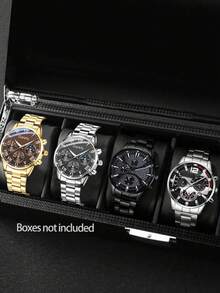 4pcs Stainless Steel Quartz Men's Watch Set, Classic Business Three-Eye Minimalist Dial, Suitable For Daily Wear, Party Decoration, Birthday, Valentine's Day, Holiday Gift For Friends And Fathers - Nhiều màu - Xem 1