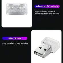 1个迷你USB自动卡车灯，汽车氛围霓虹灯，即插即用装饰氛围灯，通用汽车内饰灯，汽车造型配件，USB供电，不含电池，汽车配件，汽车，汽车装饰，汽车内饰配件，汽车用品 - 送给女性的最佳礼物，尤其适合母亲 - A - 查看 5