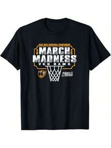 VCU Rams March Madness 2025 Mens Basketball T-Shirt - Black - View 1