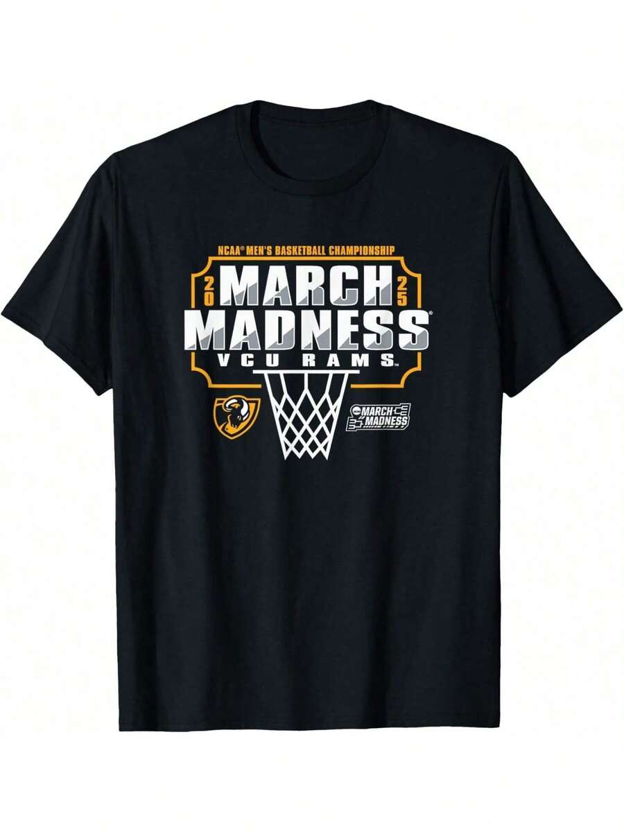 VCU Rams March Madness 2025 Mens Basketball T-Shirt - Black - View 1