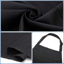 24/12Pack Adult Kitchen Aprons - Polyester Aprons, Adjustable Unisex Bib Style Aprons, Solid Color, Wear-Resistant And Stain-Resistant, Suitable For Cooking, Barbecue, Hairdressing, Waiters, Chefs And Outdoor Activities; Essential For Barbecue | Kitchen Uniforms | Handmade Uniforms - 24-pack Black - View 7