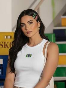 Women's Casual Ribbed Tank Top – Brazil Summer World Cup 2026 - White With the Flag - View 4