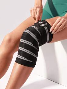 VBOSI 1pc Adjustable 2M Knee Sleeve Brace - Compression Knee Support For Squats, Weightlifting And Fitness Training, Unisex - Grey - View 7
