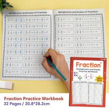 Fraction Practice Workbook, Math Activity Book Suitable For Grade 3-6 Children To Learn Fraction Multiplication And Division Skills | Elementary School Classroom And Home Education Learning Materials, Math Practice Worksheet - Multicolor - View 10