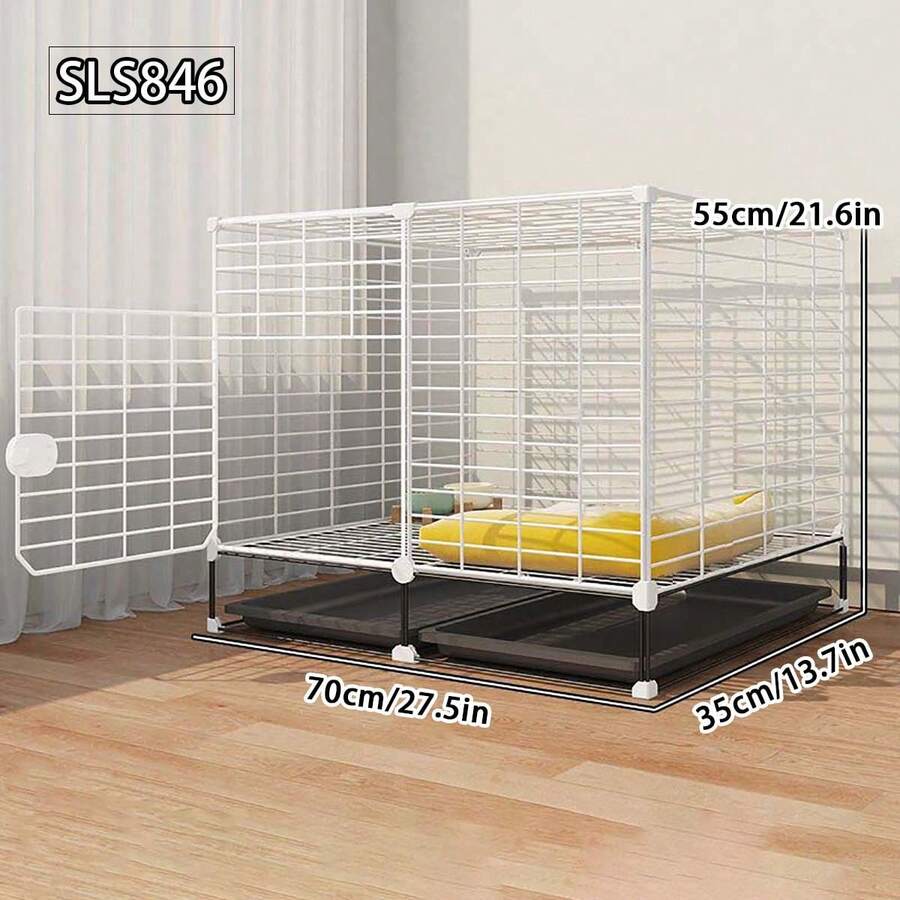 Simple Assembly Indoor Small Dog Cage With Lockable Door, Pull-Out Tray, Easy To Clean, Suitable For Small Puppies, Rabbits, Guinea Pigs, And Other Small Pets
