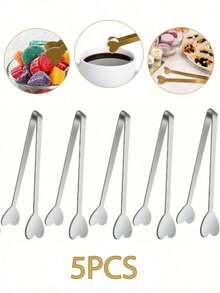 1/5pcs Goledn Stainless Steel Heart Square Christtmas Candy Clip Candy Snack Holder,Party Potluck Small Tableware, Wedding Tableware Suitable For Family Gatherings, Birthdays, Weddings & Holidays Christmas Festival - Gold - View 9