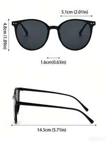 Y2K Cute Fashion Eyeglasses, Retro Round Personalized Glasses, Unisex Black Eyeglasses Suitable For Summer Sun Protection, Beach Vacation, Outdoor Sports, Parties, Driving, Fishing, Cycling, Shopping And Photography Accessories - Multicolor - View 6