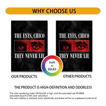 1件装裱画，《眼睛，奇科，它们从不说谎》眼睛特写神秘警告墙画，适用于客厅、浴室、卧室装饰、节日装饰 - 彩色 - 查看 4