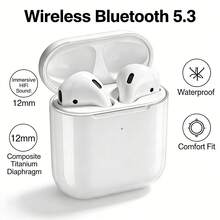 Newmine T2S Bluetooth Headset For Apple And Android, 40ms Low Gaming Latency, Smart Touch Controls, Lightning Connector For Esports/Sports/Commuting - White - View 2