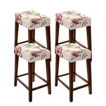 1/2/4/6pcs Stretch Printed Bar Stool Chair Covers, Washable, Suitable For Living Room, Bedroom, Vanity Chair, Coffee Table Chairs - one-size - View 15