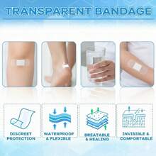 200/120/60/12 套装 - 透明防水创可贴，亲肤透气，超薄柔软PU材质 - 透明 - 查看 7