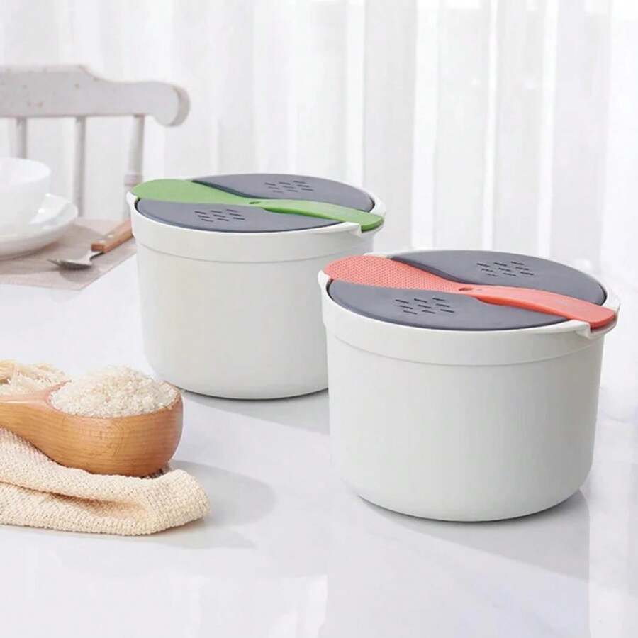 Microwave Oven Rice Cooker Portable Container Multifunction Steamer Rice Cooker Bento Lunch Box Steaming Utensils - Orange - View 1