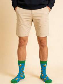 1双女士欧美时尚INS香蕉图案卡通可爱情侣中筒袜，适合日常通勤 - 彩色 - 查看 4