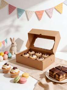 10/20pcs Transparent Window Bread/Donut/Candy/Macaron Snack Boxes, Dessert Gift Packaging Boxes Suitable For Easter, Holidays, Birthdays, Parties - View 9