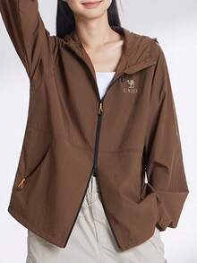 CAMEL CROWN Women's Sun Protection Hooded Lightweight Fishing Jacket - Cocoa Brown - View 2