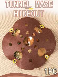 1pc Guinea Pig Hidden Nest Bed, Tunnel Maze Hidden House, Pet Hidden Tunnel, Digging Toy Mat, Hamster Maze Mat, Hamster Play And Hidden House, Multi-Hole Small Pet Nest, Squirrel Maze Tunnel, Small Pet Round House, Felt Multi-Hole Maze, Small Pet Toy. Let Your Hamster Enjoy Happy Playtime In The Game! - View 10