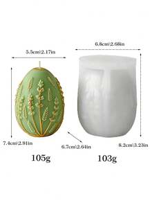 3D Rabbit Scented Candle Plaster Mold, Easter Egg Shape, Floral Rabbit Design, DIY Handmade Candle Making Mold - Easter Candle Molds - View 15