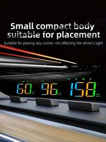 5V高清HUD车载抬头显示器，ABS材质，通用驾驶员位置，USB供电，有线连接，公里/小时/英里/小时可切换，超速报警，无需电池 - A - 查看 4
