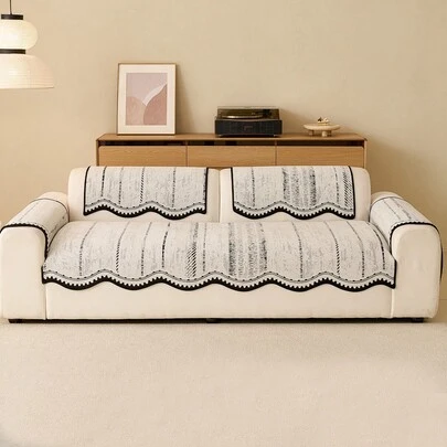 1件雪尼尔沙发垫，复古拼接不规则沙发座垫，宠物友好型防刮沙发保护垫，适用于各种沙发类型（单人/双人/三人/多人），可机洗，四季皆宜，亲肤透气防滑沙发装饰，适用于客厅、卧室、办公室，舒适柔软的沙发套套装，适合作为情人节、母亲节、感恩节、圣诞节、生日礼物