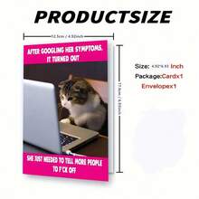 1张搞笑生日贺卡，送给她、朋友、同事、姐妹、爱猫人士、办公室玩笑对象，祝她早日康复——在谷歌搜索了她的症状之后 - 查看 3