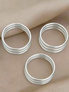 18K镀金女士手链，时尚奢华简约基础款手链，防水首饰 - 銀色 - 查看 7