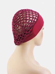 1pc Women's Elastic Wide-Brim Hair Net Sleeping Cap, Hair Care Protective Cover Suitable For Daily Use - Multicolor - View 10